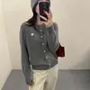 Cárdigan de Punto Bordado de Hongos para Mujer, Nuevo Diseño Otoño/Invierno 2025, Suéter Top de Nicho para Mujer