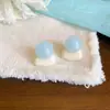 Azul Leite do Verão~Brincos Azul Bebê Doces e Frescos com Estrelas e Corações, Exquisitos Targuinhas de Esmalte