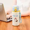 Caneca Térmica de Aço Inoxidável 316 com Desenho de Personagem, de Alto Valor, Portátil para Mulheres, com Duplo Canudo, Copo de Água, Caneca Infantil