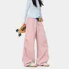 Pantalones Casuales Plegados de Paracaídas para Deportes al Aire Libre para Hombres y Mujeres Primavera 2026 Nuevo Color Sólido Holgado Recto Pierna Ancha Largos