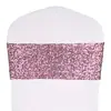 Correas elásticas para respaldo de silla transfronterizas, Aro para banquete de bodas, Suministros de boda, Decoración de banquete, Flor para respaldo de silla, Funda para silla, Lentejuelas
