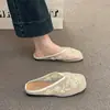 Novedad de primavera ropa exterior de malla punta redonda bordado de perlas fondo plano moda bailarinas corte bajo 2026