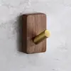 Gancho de porta de nogueira cabide com adesivo forte pendurado na parede gancho único de parede sem perfuração gancho de roupa gancho de roupa