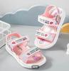 Sandalias Estilo Primavera 2025 para Niñas de 7-12 Años Zapatos de Playa de Suela Suave Sandalias de Campus con Velcro Flores de Dibujos Animados para Niños Antideslizantes
