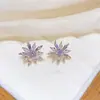 Nuevos Pendientes Pequeños Personalizados de Flor de Copo de Nieve de Aguja de Plata 2026 para Mujer, Pendientes Elegantes de Alta Gama Estilo Coreano Moda Urbana