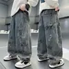 Ropa Infantil para Niños Jeans de Otoño Nuevos Elegantes Pantalones Largos Pantalones Holgados Atractivos de Primavera y Otoño Venta al por Mayor Transfronteriza Modernos