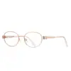 Óculos Antiluz Azul Vintage 3159 Oval Armação Pequena de Arame Dourado Moda Irmã Óculos Lisos Simples em Estoque