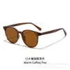 Nuevas Gafas de Sol Redondas Elegantes para Mujer, Gafas de Sol Personalizadas de Gama Alta con Protección Solar, Gafas de Sol de Aguja Plana con Aspecto Natural