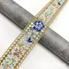 Acessórios de Roupa Bordados com Lantejoulas em Organza Bordada Estilo Chinês de 4,5 cm de Largura, Acessórios de Cabeça, Sapatos, Bolsas, Decorações Infantis