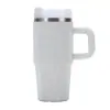 Taza de Coche con Cristales de 14 oz Termo de Acero Inoxidable 304 Asa Portátil con Diamantes Vaso Helado de Colores