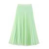 Aliexpress Exportación Transfronteriza Ropa Europea y Americana 2025 Primavera Nuevo Estilo Simple Textura Satén de Seda Falda Midi Larga