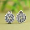 Colgante Rey Ciervo Dorado Plata Pura Vintage Retro Ocho Trigramas Fantasma de Montaña Flor Pulsera de Cuentas de Plata DIY Encanto Envolvente