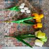 Buquê Artificial com 5 Cabeças, Buquê de Tulipas Feito à Mão, Decoração de Casa, Enfeites de Flores Artificiais de Plástico Macio, Enfeites para Fotografia