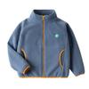 'Cable Conductor' Chaqueta Polar Antiestática para Niños Color Sólido Cuello Alto Diseño Deportivo Casual en Color de Contraste
