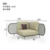 Juego de Sofá de Ratán para Exteriores Modelo de Casa de Villa en Patio Silla de Ratán para Balcón Muebles Impermeables de Jardín de Diseño para Exteriores