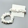 Elástico de Cabelo Floral de Chiffon Suave Estilo Coreano para Meninas, Corda de Cabelo Elástica Alta para Coque
