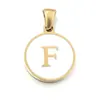 Collar con colgante de acero de titanio DIY de 26 letras inglesas de venta caliente, cadena redonda para clavícula para mujer, accesorios de joyería de acero inoxidable al por mayor