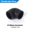 Accesorios de Plomería de PE Negro Codo de Tubería de Suministro de Agua Juntas en T