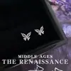 Colección de Pendientes de Mariposa con Zirconia Morada en Forma de Corazón, Estilo Vintage Mediados de Siglo, Pendientes de Lujo Ligero Elegantes y Versátiles