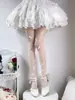 Novas Meias Lolita 2026 para Mulheres, Estampa de Penas Brancas Finas Emagrecedoras Meia-calça Versátil, Estilo Primavera e Outono