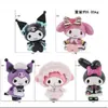Popular adorno de decoración de pastel de Kuromi, linda figura de caricatura para el adorno de la mesa de postres del primer cumpleaños de las niñas