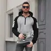 Sudadera Cruzada para Hombre Europea y Americana Otoño e Invierno con Cremallera Sudadera Deportiva con Bolsillos en las Mangas Sudadera Cruzada Informal