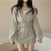 2026 Nuevo Conjunto de Dos Piezas de Algodón Puro para Primavera y Otoño, Estilo Coreano Dulce y Picante, Falda Corta Bodycon y Sudadera, Atuendo Elegante de Cintura Alta Adelgazante para Mujeres, de Moda