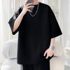 Nova Camiseta Masculina de Verão 2025 Solta Tamanho Grande Texturizada de Manga Curta M-5X