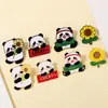 Transfronterizo Nuevo Producto Panda de Dibujos Animados Girasol Diseño Lindo Insignia Letra de la Suerte Bolsa Accesorios para Ropa Broche