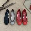 Zapatos de Tacón Plano con Moño y Punta Cuadrada para Mujer, Zapatos Planos, Tacón Bajo, Suela Suave, Zapatos de Ballet para Boda, Cómodos para Conducir, para Mujeres Embarazadas, Todas las Estaciones