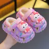 Pantuflas de algodón para niños de invierno, cálidas y forradas de felpa, impermeables y antideslizantes, adecuadas para niñas y niños pequeños, con diseño de talón cerrado