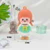 Chaveiro de Boneca Casal Desenho Animado Pingente de Boneca Menina com Trança Chaveiro Pingente de Boneca Acessórios para Bolsa Casal