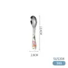 Juego de cubiertos infantiles de acero inoxidable 304 de cuatro piezas, vajilla linda de dibujos animados, juego de cubiertos y cuchara para comida de bebé