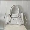 Bolso Biker con Remaches París, Bolso de Chica de Moda, Bolso de Mano Vintage de Alta Gama Francés, Bolso Almohada, Bolso Cruzado de Hombro