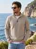 Ropa de hombre para eBay transfronteriza estilo americano tejido gofrado suéter con media cremallera y cuello alto TK comercio exterior jersey de manga larga sudadera casual