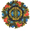 Traje antiguo Hanfu retro carácter Shou redondo chaqueta china pequeña parche bordado tela de parche bordada roja negra de moda