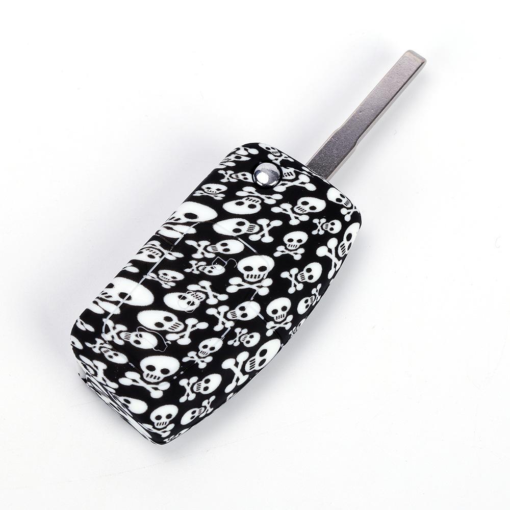 福特经典福克斯折叠3键无标水转印骷髅头