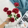 Flores Artificiais 6 Rosas Pequenas Rosa Diamante Arranjo de Flores de Casamento Buquê Salão de Casamento Hotel Decoração Suave Rosas de Flores Artificiais