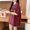 Camiseta de Algodão Puro Manga Curta Solta Tamanho Grande para Mulheres Verão Novo Estilo Chinês Versátil Casual Tops de Meia-Manga
