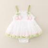 Vestido de Verão para Bebê Menina com Alça Triangular Wrap Hare Princess Saia Lua Cheia Cem Dias Um Ano