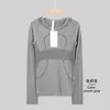 Lulu Mesmo Estilo 1.0 Camiseta Esportiva de Manga Longa para Yoga Secagem Rápida Gola Redonda Yoga Corrida Fitness Slim Fit Top para Mulheres