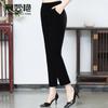 Pantalones de otoño 2023 para mujer, moda Joker, negros, ajustados, de terciopelo dorado, rectos, informales, al por mayor