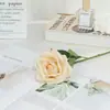 Rosa Redonda Espinhosa de Cabeça Única, Rosa Coroa, Material de Rosa Enrolada para Decoração de Casamento, Flor Artificial para Paisagismo de Loja