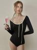 Traje de baño de una pieza triangular nuevo 2024 para mujer, traje de baño adelgazante con barriga cubierta, traje de baño de playa para vacaciones en aguas termales para mujer [una generación de cabello]]