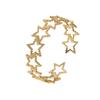 Pulsera Transfronteriza Europea y Americana de Acero Inoxidable con Abertura Hueca Diseño Nicho de Estrella de Cinco Puntas Ins Pulsera Simple sin Color