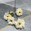 Nova flor de hibisco e peônia com 4 cabeças flor artificial fileira de flores de casamento decoração de casa fundo para fotografia