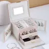 Caja de Joyería de Suministro Directo Transfronterizo, Caja de Almacenamiento de Lujo Ligero, Gran Capacidad, Multicapa, Caja de Almacenamiento de Joyería Grande