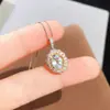 Fábrica de Gemas de Tailandia Directo Colgante Natural de Aguamarina Plata de Ley Incrustado Piedra Principal Ovalada 6x8mm