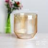 Fabricante de vasos de agua de vidrio artificial a rayas, soplados a mano y personalizados para restaurante, con dibujos y muestras para la apertura del molde.