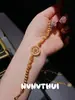 Pulseira Bússola com Padrão de Janela Dança do Dragão e Música de Tambor Antiga Banhada a Ouro, Novo Estilo Chinês, Pulseira Flor de Íris Iridescente, Empilhável